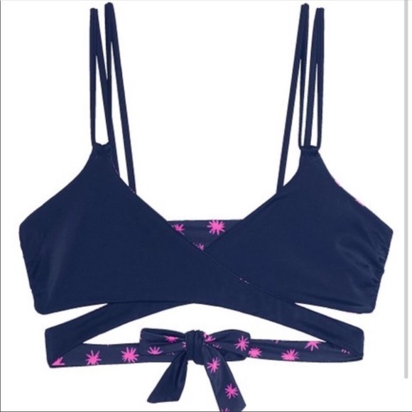 5/$25 NWT Lands End starburst wrap bikini top XS Extra Small free shipping - Picture 2 of 8